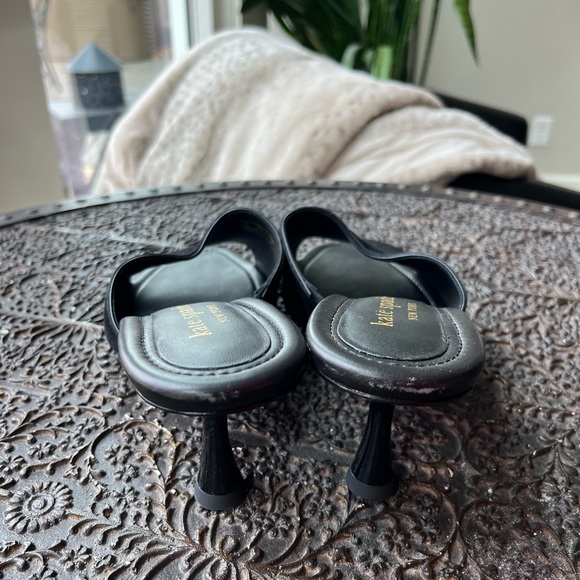 ♠️NEW KATE SPADE MALIBU WINTER SUEDE HEELS IN BLACK 9.5 - Picture 7 of 8